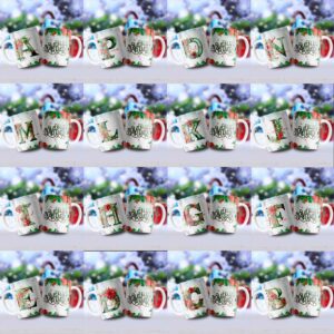 26 Plantillas Abcdario Navidad Para Sublimar Tazas Psd, Jpg