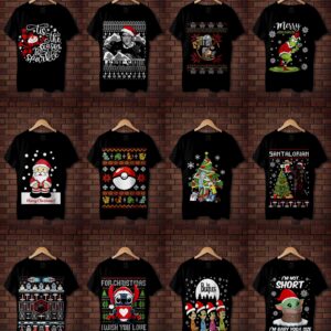 22 Vectores Ugly Sweater Formato PDF, SVG, EPS, PNG Para Sublimar, Dtf, Vinil, Serigrafia