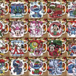 30 Plantillas Navidad Infladas Para Sublimar Tazas Png
