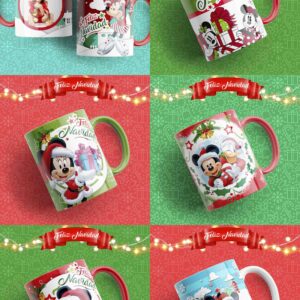 6 Plantillas Para Sublimar Tazas Con Temática De Navidad M&M