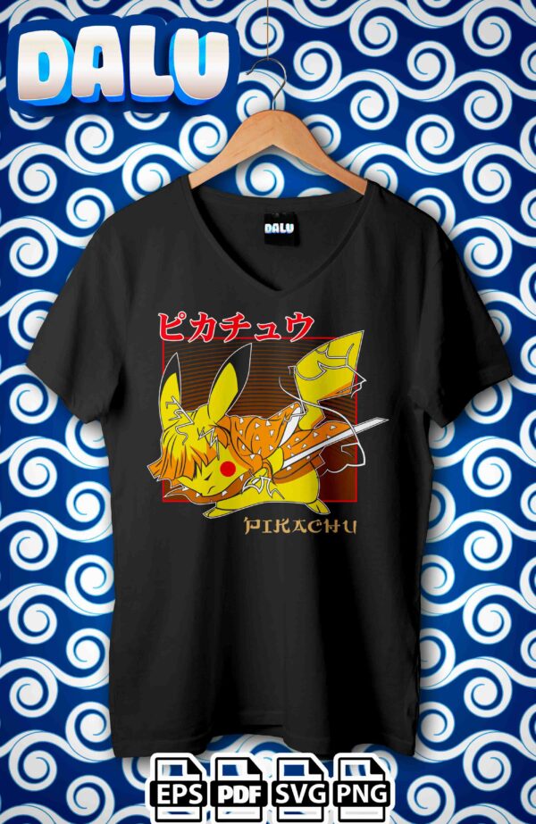 Vector Pikachu Demon Slayer, PDF, PNG, EPS, SVG