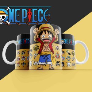 10 Plantillas One Piece Para Sublimar Tazas Psd, Jpg